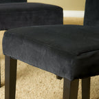 Black Velvet Dining Chair with Tufted Design - Charlotte