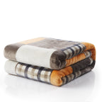 Fall Orange Plaid Patchwork Throw Blanket