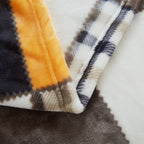 Fall Orange Plaid Patchwork Throw Blanket