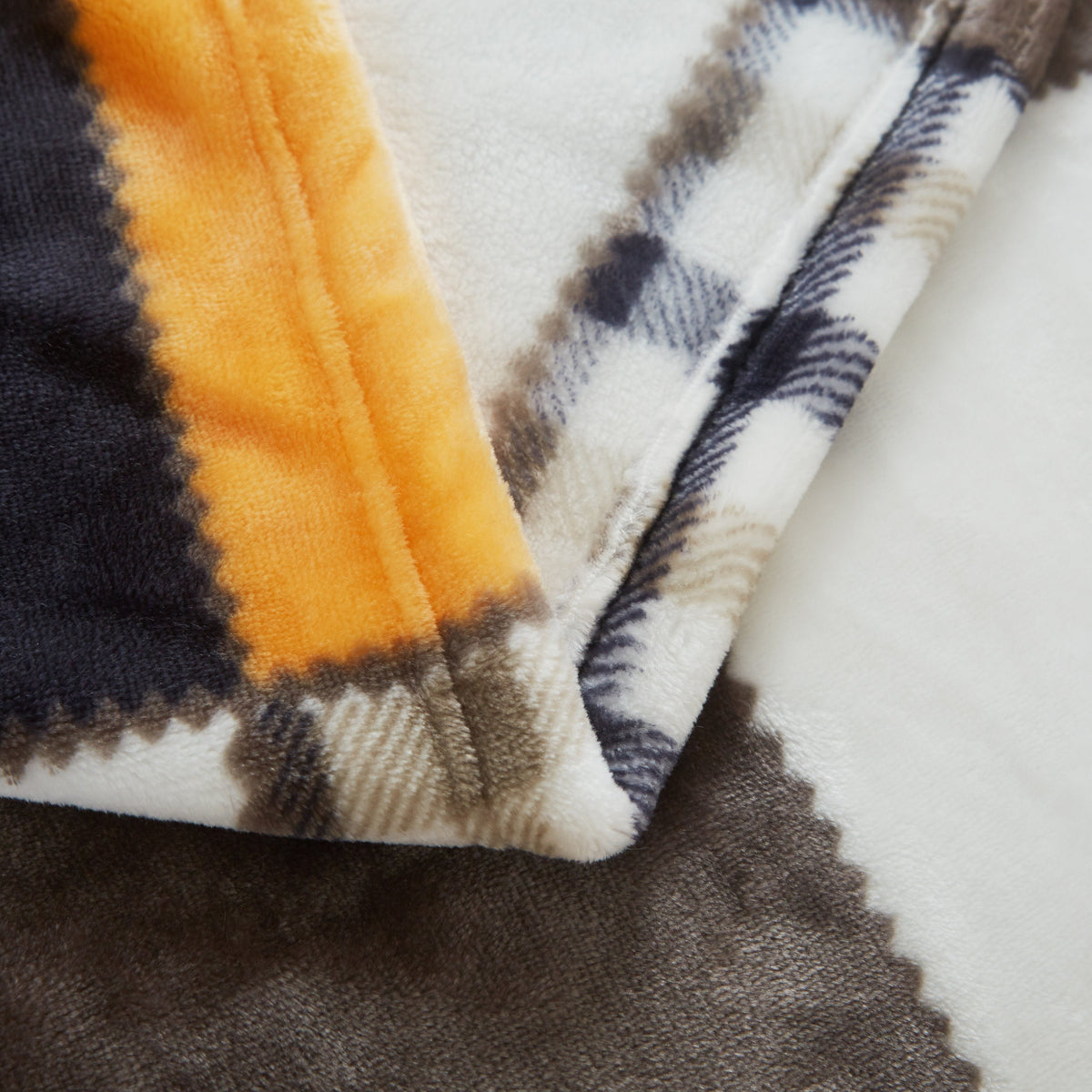 Fall Orange Plaid Patchwork Throw Blanket