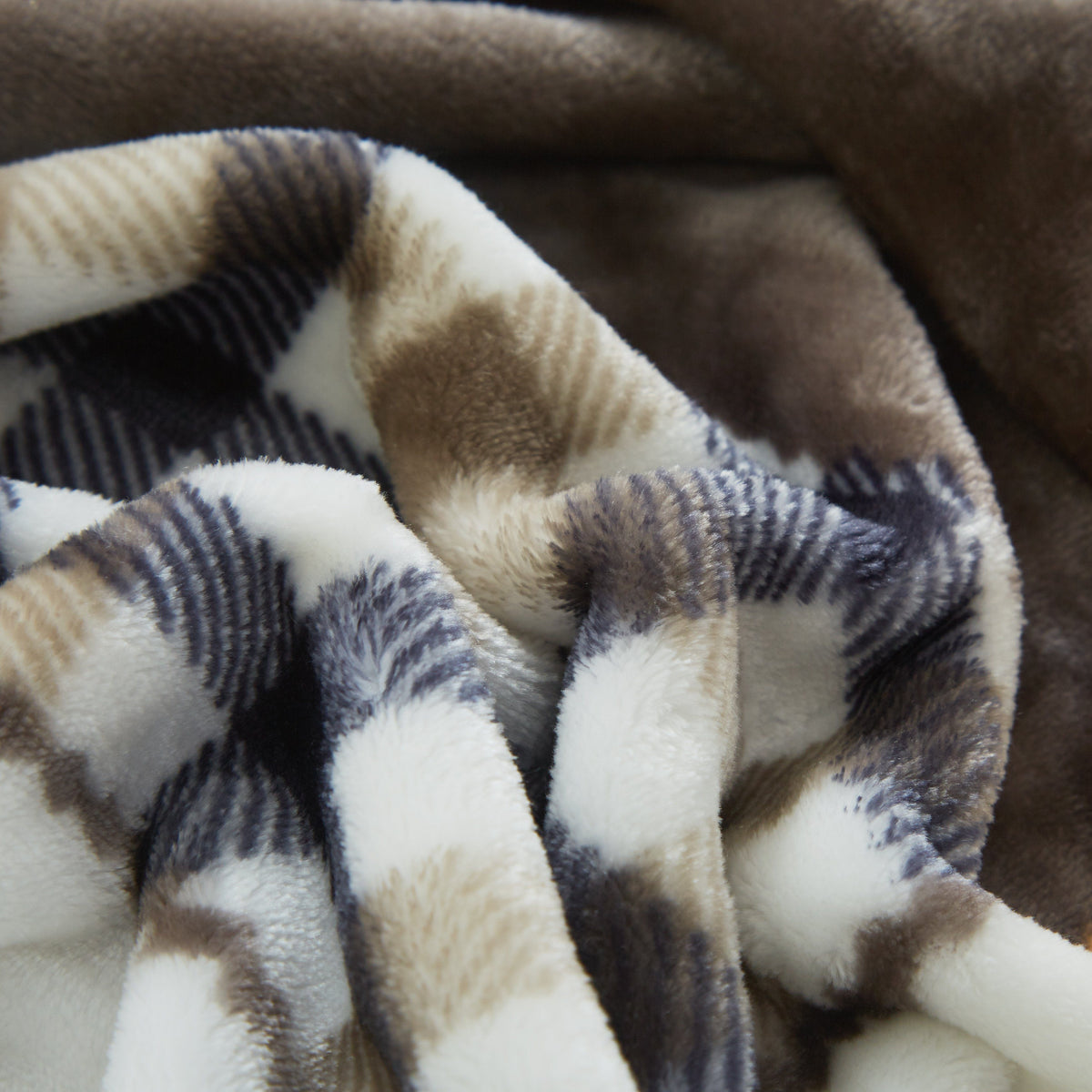 Fall Orange Plaid Patchwork Throw Blanket