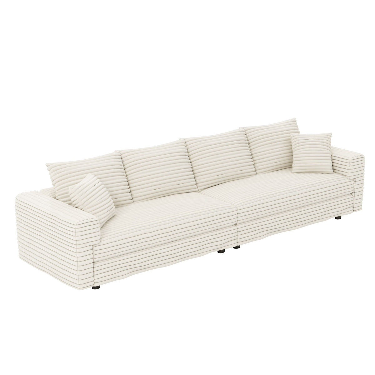 Modern Upholstered Sofa with Deep Cushions - Multiple Sizes & Colors