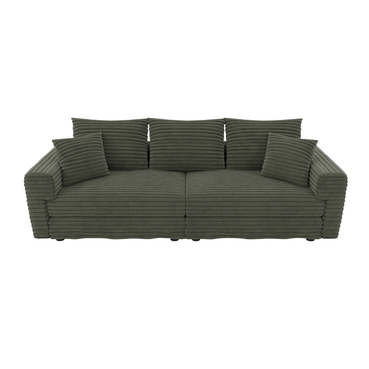 Modern Upholstered Sofa with Deep Cushions - Multiple Sizes & Colors