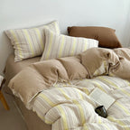 Gray Pinstripe Duvet Cover Set