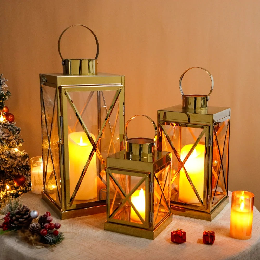8/12/16 Inch Opulent Metal Candle Lanterns Candle Holder