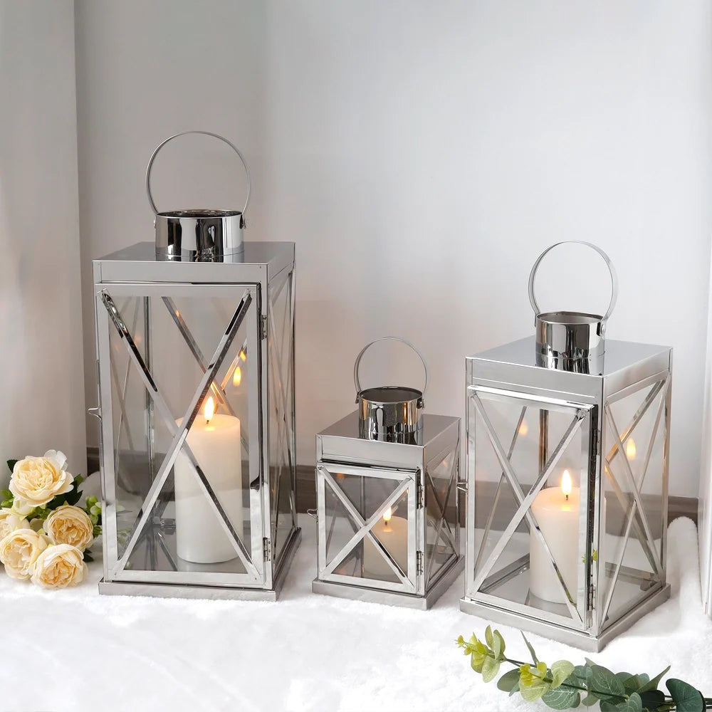 8/12/16 Inch Opulent Metal Candle Lanterns Candle Holder