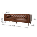 Contemporary 3 Seater Sofa with Tufted Design - Available in Multiple Colors