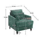 Modern Mid Century Wood Frame Armchair with Tufted Design - Multiple Colors