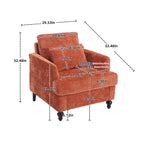 Modern Mid Century Wood Frame Armchair with Tufted Design - Multiple Colors