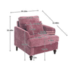 Modern Mid Century Wood Frame Armchair with Tufted Design - Multiple Colors