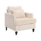 Modern Mid Century Wood Frame Armchair with Tufted Design - Multiple Colors