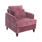 Modern Mid Century Wood Frame Armchair with Tufted Design - Multiple Colors