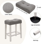 4-Piece Bar Table Set with Stools and Power Outlet, White & Grey