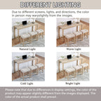 4-Piece Bar Table Set with Stools and Power Outlet, Light Oak