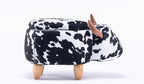 Connor the Cow Storage Ottoman with Hidden Storage - Black and White