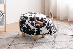 Connor the Cow Storage Ottoman with Hidden Storage - Black and White