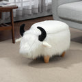 Faux Fur Storage Ottoman with Hidden Storage - White or Black