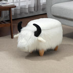 Faux Fur Storage Ottoman with Hidden Storage - White or Black