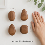 Minimalist Wooden Pebble Wall Hook Set (4pcs)
