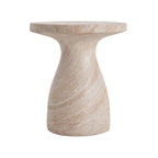 Lightweight Travertine Side Table with Weatherproof Finish – Black or Beige