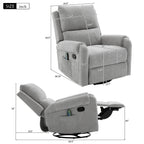 Manual Recliner Massage Chair With Swivel Rocker
