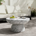MGO Faux Marble Coffee Table with Handcrafted Finish - White Marble