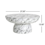 MGO Faux Marble Coffee Table with Handcrafted Finish - White Marble