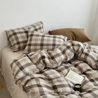Brown Plaid Duvet Cover Set