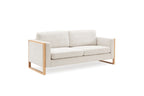 Modern 3-Seater Sofa with Solid Wood Legs - Beige or White