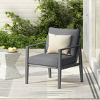 Modern Lounge Chair with Rope Accents and Cushions - White or Dark Gray