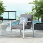 Modern Lounge Chair with Rope Accents and Cushions - White or Dark Gray