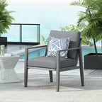 Modern Lounge Chair with Rope Accents and Cushions - White or Dark Gray