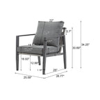 Modern Lounge Chair with Rope Accents and Cushions - White or Dark Gray