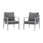 Modern Lounge Chair with Rope Accents and Cushions - White or Dark Gray