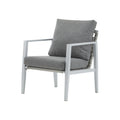 Modern Lounge Chair with Rope Accents and Cushions - White or Dark Gray