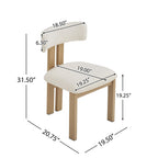 Modern Upholstered Armless Dining Chairs with Metal Legs - Multiple Colors