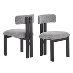 Modern Upholstered Armless Dining Chairs with Metal Legs - Multiple Colors