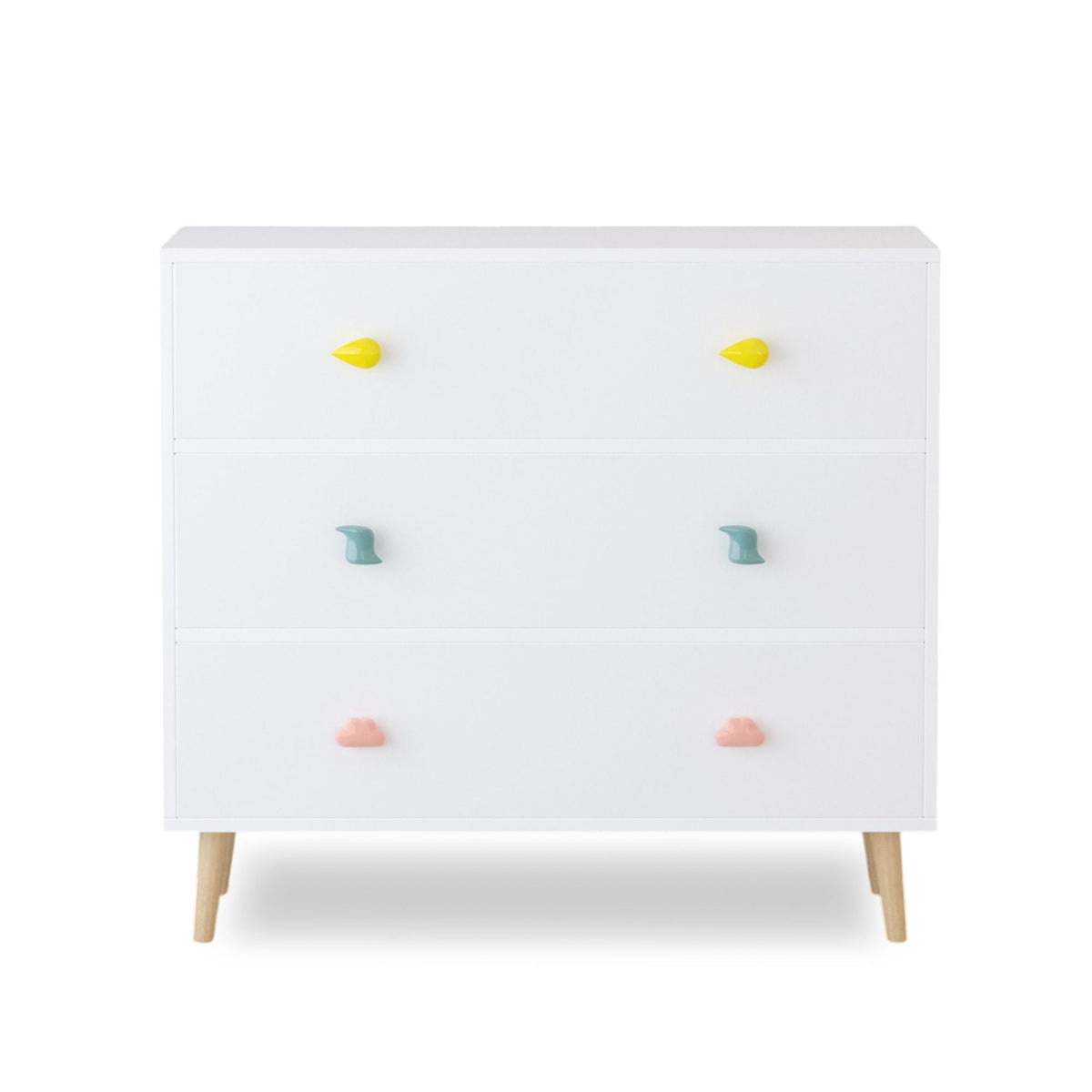 3 Drawer Dresser Storage Cabinet with Anti-Tip Safety - White or Green