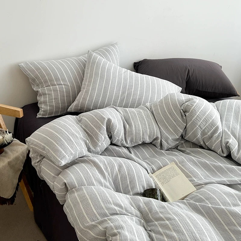 French Country Striped Duvet Cover Set