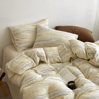 Gray Pinstripe Duvet Cover Set