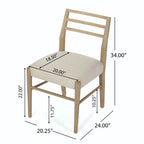 Pinnacle Dining Chair Set of 2 with Upholstered Seat - Beige or Grey