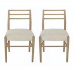 Pinnacle Dining Chair Set of 2 with Upholstered Seat - Beige or Grey