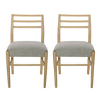 Pinnacle Dining Chair Set of 2 with Upholstered Seat - Beige or Grey