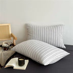 Gray Pinstripe Duvet Cover Set