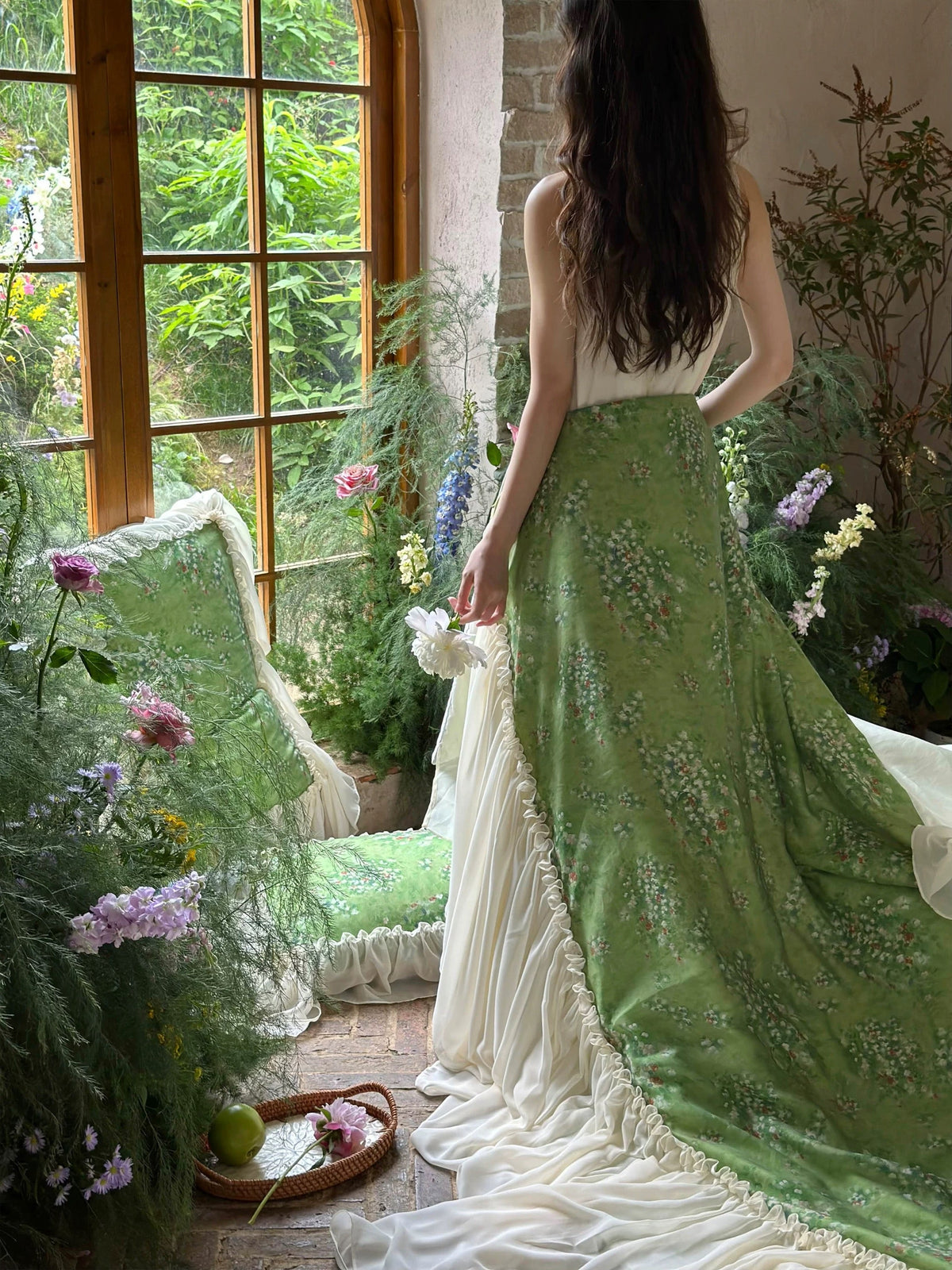 Green Floral Cottagecore Bedding Set