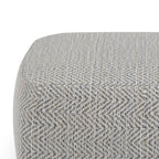 Patterned Grey Melange Square Accent Pouf with Polystyrene Fill - Grey