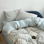 Butter Yellow Striped Duvet Cover Set