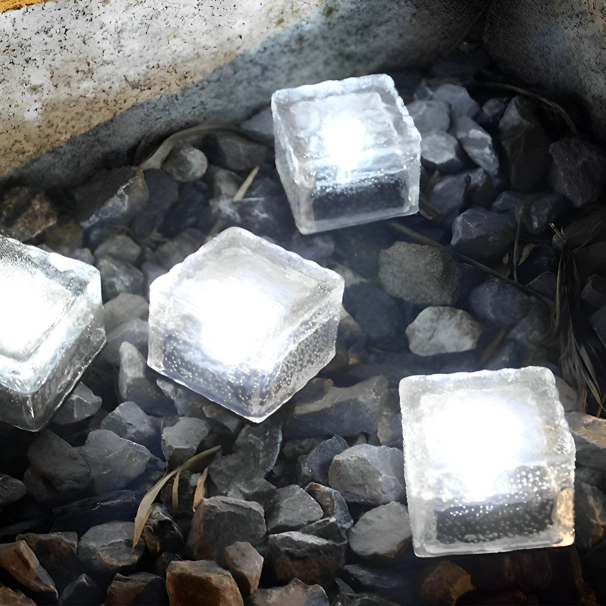 Solar LED Ice Brick Light Waterproof Garden Path Light