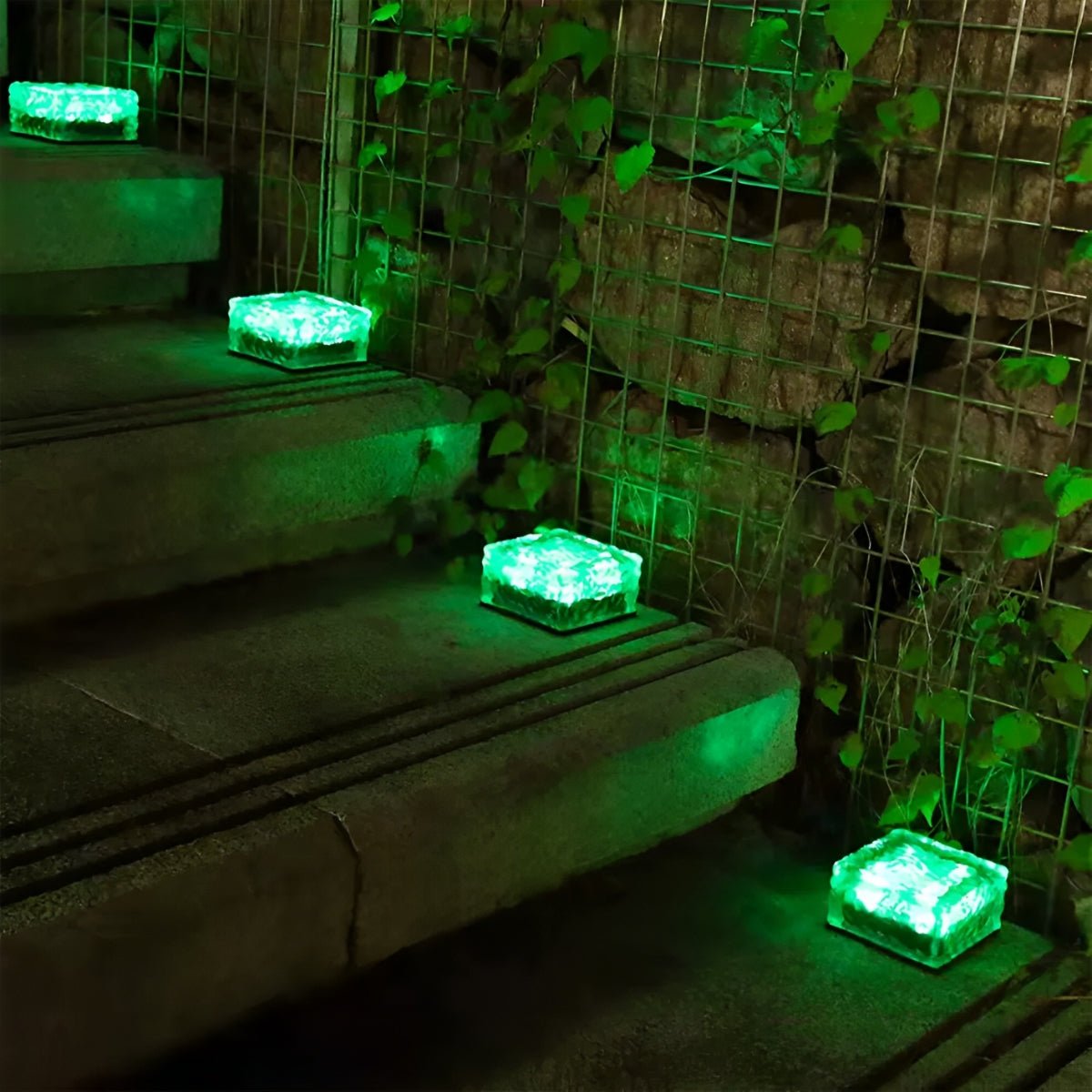 Solar LED Ice Brick Light Waterproof Garden Path Light