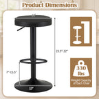 Adjustable Bar Stools Set of 2 with Padded Seat